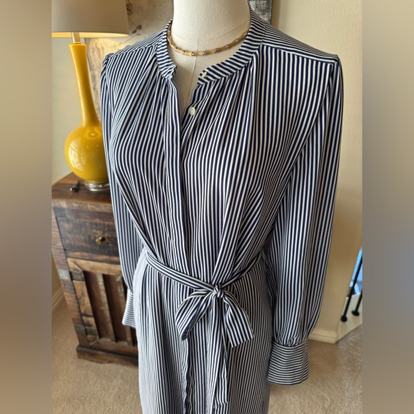 Loft Striped Shirt Dress, Size M - Picture 5 of 11
